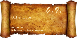 Ochs Ivor névjegykártya